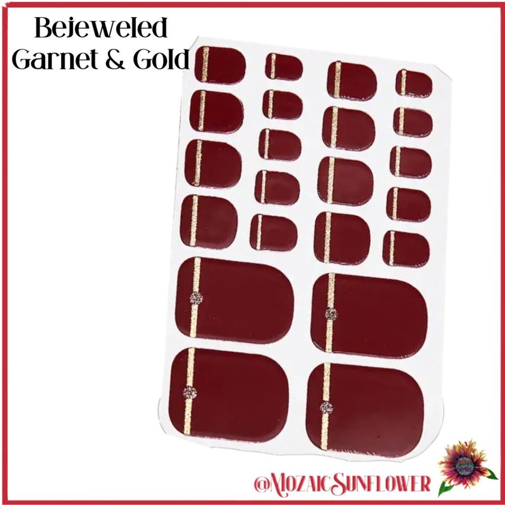 Toe Wraps Merlot and Gold with Crystal 🌻🌻5 𝐅𝐨𝐫 $𝟗🌻🌻